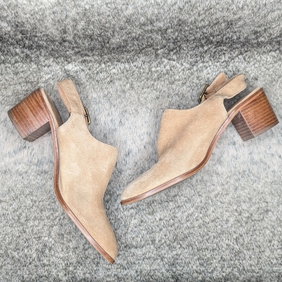 Soludos Savannah Slingback Heeled Mules Tan Women's 8 - Picture 8 of 11